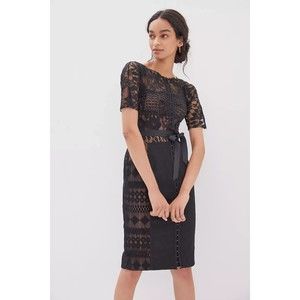 Byron Lars Beguile Anthropologie "Carissima" Black Floral Lace  Dress size 0